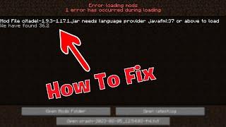 Mod File needs language provider javafml error fix-Minecraft