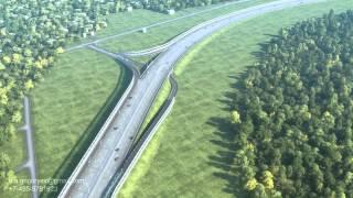 Highway project 3d animation with interchanges