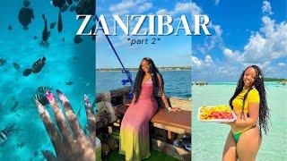 ZANZIBAR VLOG 2 | birthday trip, mnemba island, swimming with dolphins, sunset cruise & more