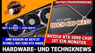 Nvidia RTX 5090 mit Monster-Chip+600 Watt | AMD 9070 XT schnell wie RTX 4080S | Ryzen 9950X3D Specs