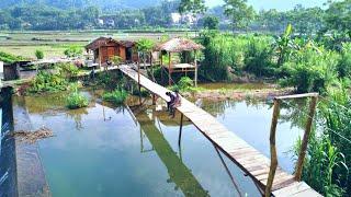 Successfully connecting the span of the suspension bridge. Great results of labor after hard days