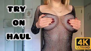 [4K] See Through Night Dress Try On No Bra I Transparent TRY ON SEXY LINGERIE (2025)