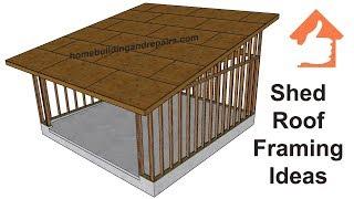 Conventional Shed Roof Framing Design for Two-Car Garage With 4:12 Pitch or Slope