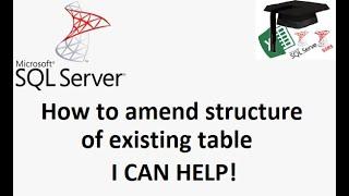 MS SQL tutorial on adding columns to existing tables. Alter table. Add Alter Drop column.