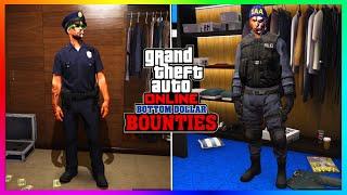 NEW Police Outfits, UNLOCK Cop Clothing, BOTTOM Dollar Bounties, Money, GTA 5 DLC(GTA Online Update)