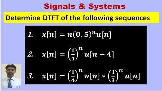 Determine DTFT of given sequences