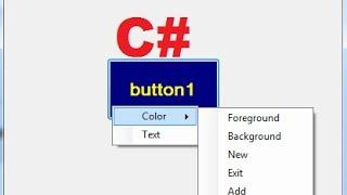 C# Tutorial 98: How to use ContextMenuStrip (Right mouse click) in C#