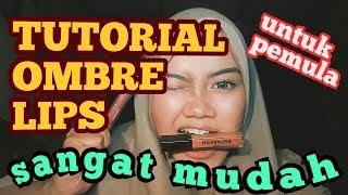 TUTORIAL OMBRE LIPS/BIBIR UNTUK PEMULA ala korea (sangat mudah) | Wulan Mudmud