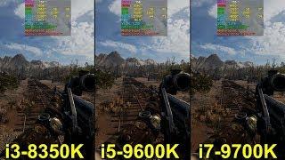 8350K (5.3GHz) vs 9600K (5.1GHz)  vs 9700K (4.8GHz) 5 GAMES