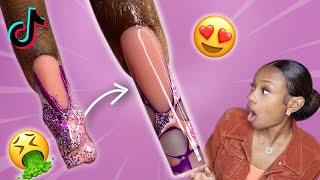 Recreating TikTok nail hacks using Morovan's polygel nail kit!