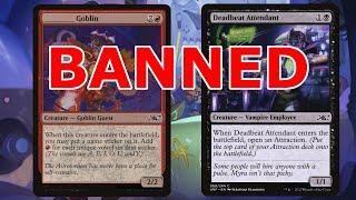 HUGE BANS CHANGE LEGACY!  All Stickers and Attractions Banned (Legacy Name Sticker Goblin Ban- MTG)