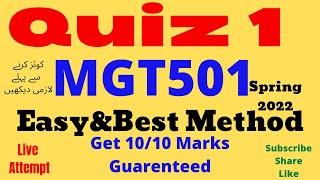 mgt501 quiz 1 solution spring 2022