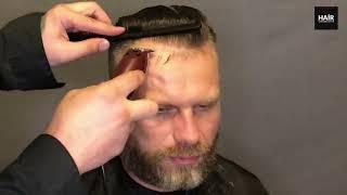 Old School Side Part Skin Fade  + Cutting  Beard  Scissors