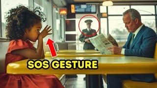 Black Girl at Rest Stop with White Dad - Marine Notices SOS Gesture and Springs into Action