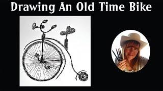 How To Draw And Old-Timey Bike | Ink Drawing Lesson For Beginners - Bicycle Doodle
