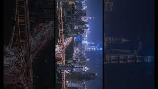 Shanghai Aerial view Night 8K