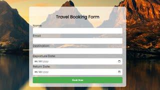 How To Make Booking Form | Booking Form Using HTML CSS and Connect to database using php |