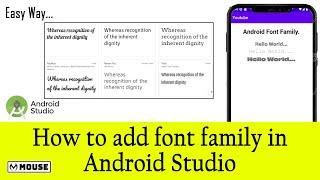 How to add font family in Android Studio | Mouse Studio