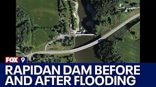 Rapidan Dam before and after satellite images