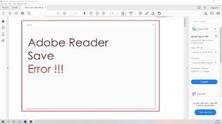 Adobe Reader Error - PDF Stuck at white window while saving files, Save As.