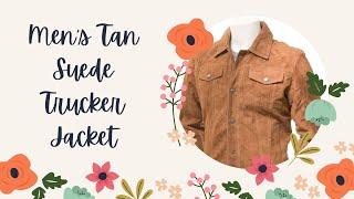 Men's Tan Suede Trucker Jacket | Suede Jackets | Express Jackets