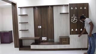 TV Unit Design For Living Room | Pooja Unit Designs in Living Room | Woodlab Interiors