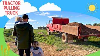 Big Tractor Pulling Tipper Truck | John Deere Tractor & Farm Adventures for Kids | Tractor Videos