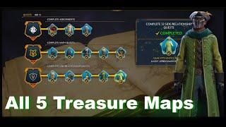 100% Side Quests | Hogwarts Legacy | All 5 Treasure Maps