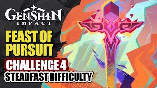 Feast Of Pursuit Event Guide Day 4 No Geo | Steadfast Difficulty No Food Team Comp | Genshin Impact