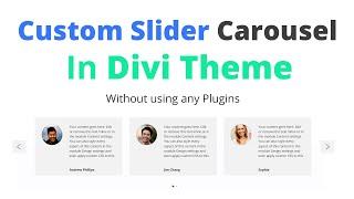 Divi Custom Slider Carousel without using any Plugin very easy tutorial | H Graphicspro