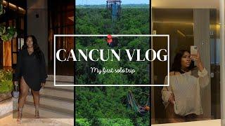 CANCUN MEXICO TRAVEL VLOG| My First Solo Trip, Making New Friends, Ziplining + Cave Swimming