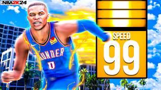 I FOUND THE FASTEST PLAYER POSSIBLE IN NBA 2K24  ALL 99 SPEED STATS BUILD!