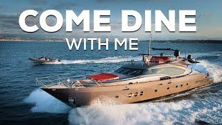 COME DINE WITH ME...ON BOARD A PALMER JOHNSON 120 SUPERYACHT FOR CHARTER!!!