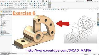 SolidWorks Tutorial for Beginner Exercise 6 | SolidWorks Basic Part Modeling | SolidWorks 2023