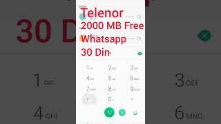 Telenor WhatsApp 2000 MB Free Code 30 Din  2022 #shorts #shortvideo #viral #telenor