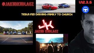 Tesla FSD Driving Family to Church