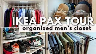 NEW IKEA PAX WARDROBE ORGANIZATION FOR HIM | Organizing Hacks For My Husband's New Ikea Pax Closet