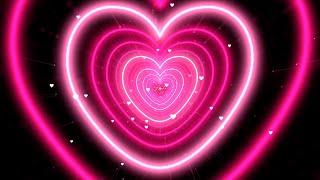 Neon Heart Tunnel Bg AnimationPink Heart Background | Heart Moving Background Video Loop 4 Hours