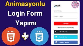 Animasyonlu Login Form Yapımı - Html Css Login Form Yapımı