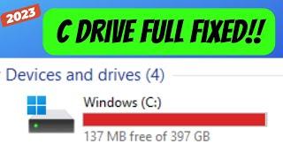 C Drive Full And Showing Red Issue Windows 11/10[Easy Way]