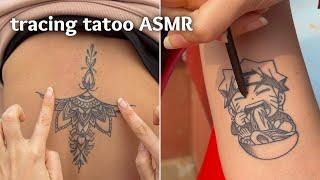 SKIN TRACING ON TATOO!  ASMR ita