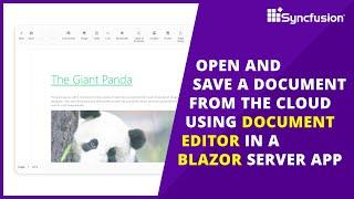 Open and Save Documents from Cloud Using Blazor Document Editor