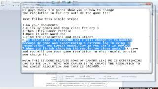 How to Change Resolution of ANY FAR CRY GAME || OUTSIDE!!!!