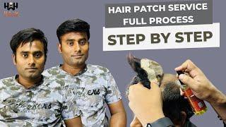 Hair Patch Glue Service | Full Process Step by Step | Hair wig service | Hair Replacement