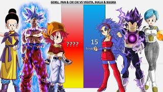 Goku & Chi Chi & Pan VS Vegeta & Bulma & Bulla POWER LEVELS - DB/DBZ/DBGT/DBDAIMA/DBS