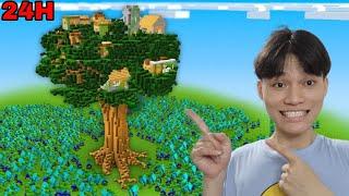 Mình thử thách 24H làng trên cây rừng sồi Trong Minecraft..! Chống Đại Dịch Zombie Bằng Cành Cây Lá