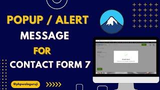 How to Show Popup message in Contact form 7 | How  to Show Success Message in modal in Contact Form7