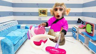 Monkey Baby Bin Bin takes care Amee and animal revolt living & clean room with the puppy