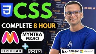   CSS Complete Course (2024) for Beginners | Myntra Project | Notes | GitHub | Certification