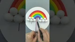 Rainbow Clay Art  #shorts #youtubeshorts #diy #clay #clayart #trending #tiktok #viral #viralvideo